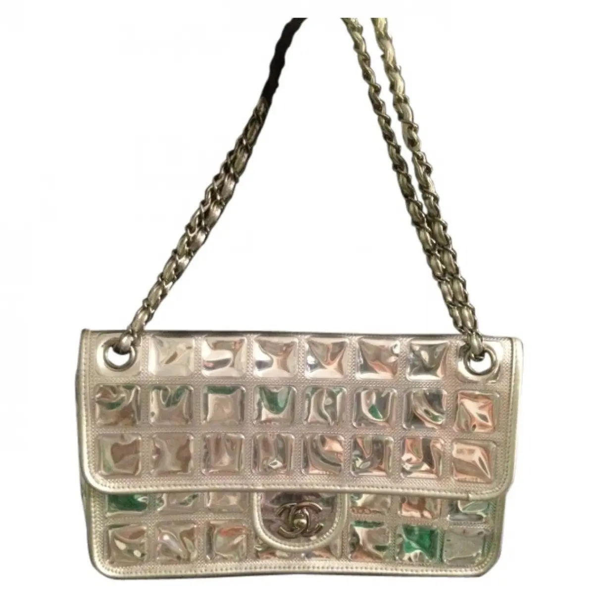 Buy Chanel Silver Leather Handbag online
