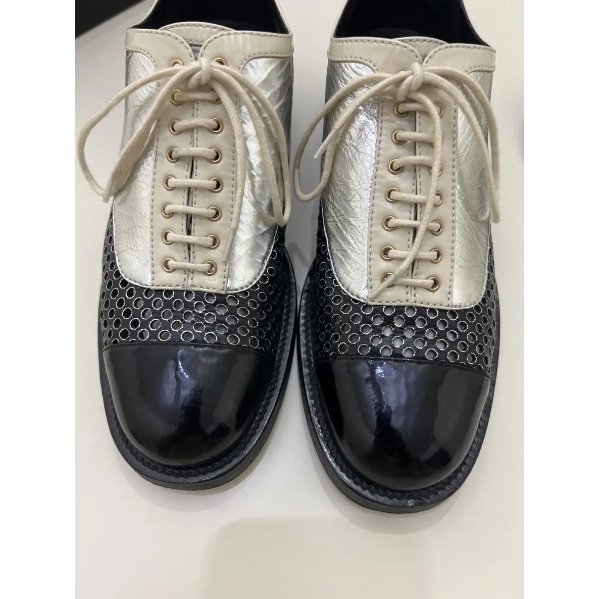 Leather lace ups Chanel