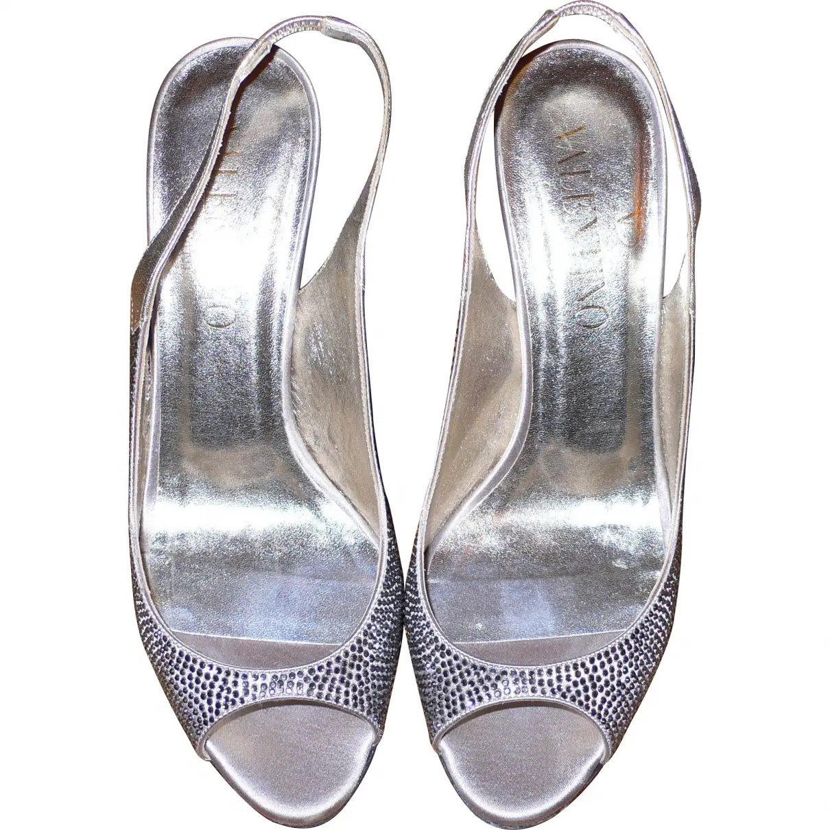 Silver Leather Heels Valentino Garavani