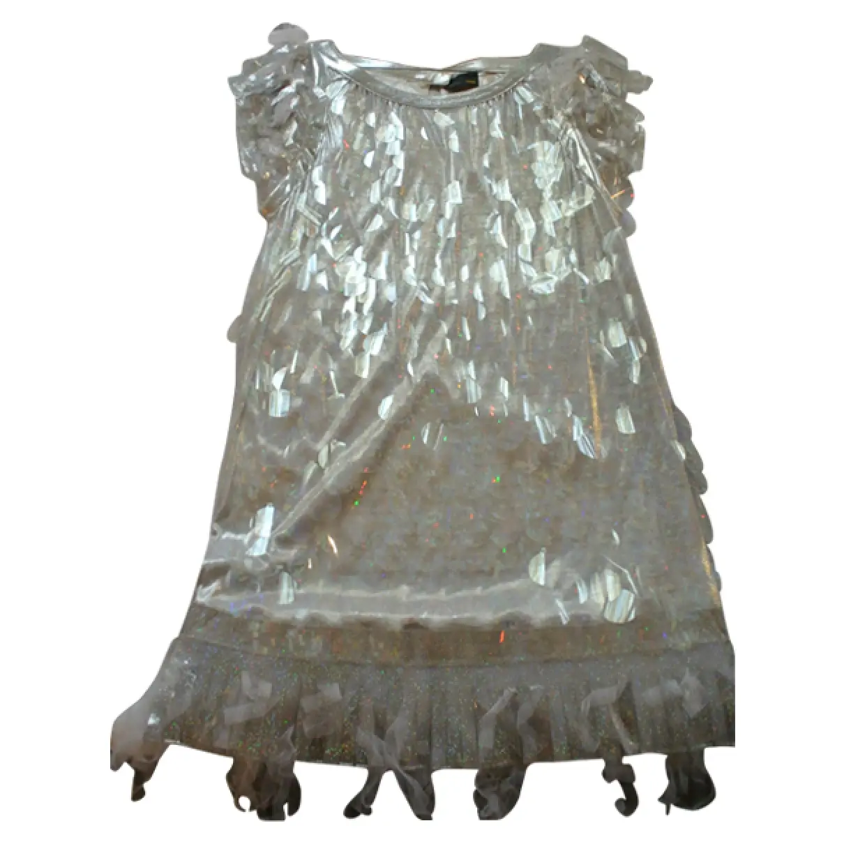 Silver Polyester Dress Fendi