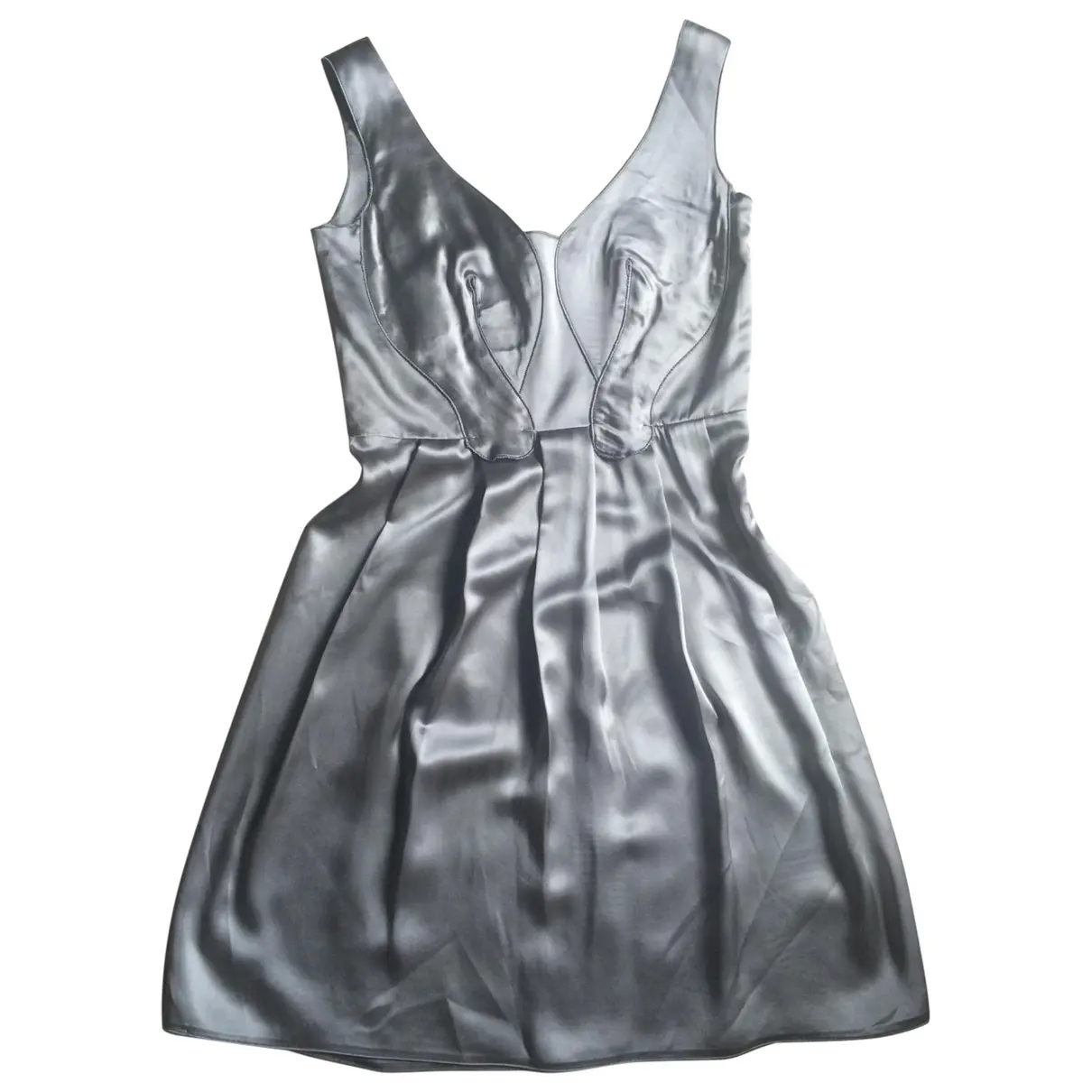 Silver Silk Dress Miu Miu