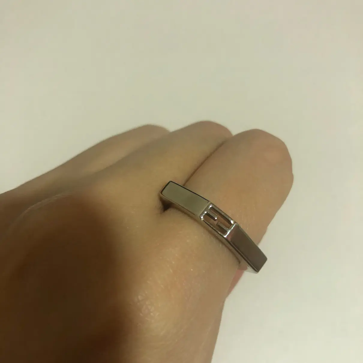 Baguette silver ring Fendi