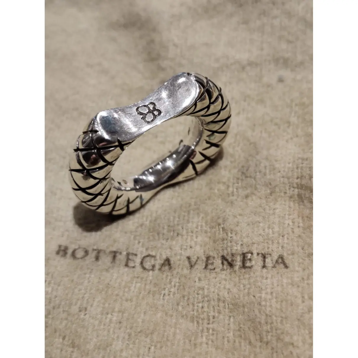 Bottega Veneta Silver ring for sale
