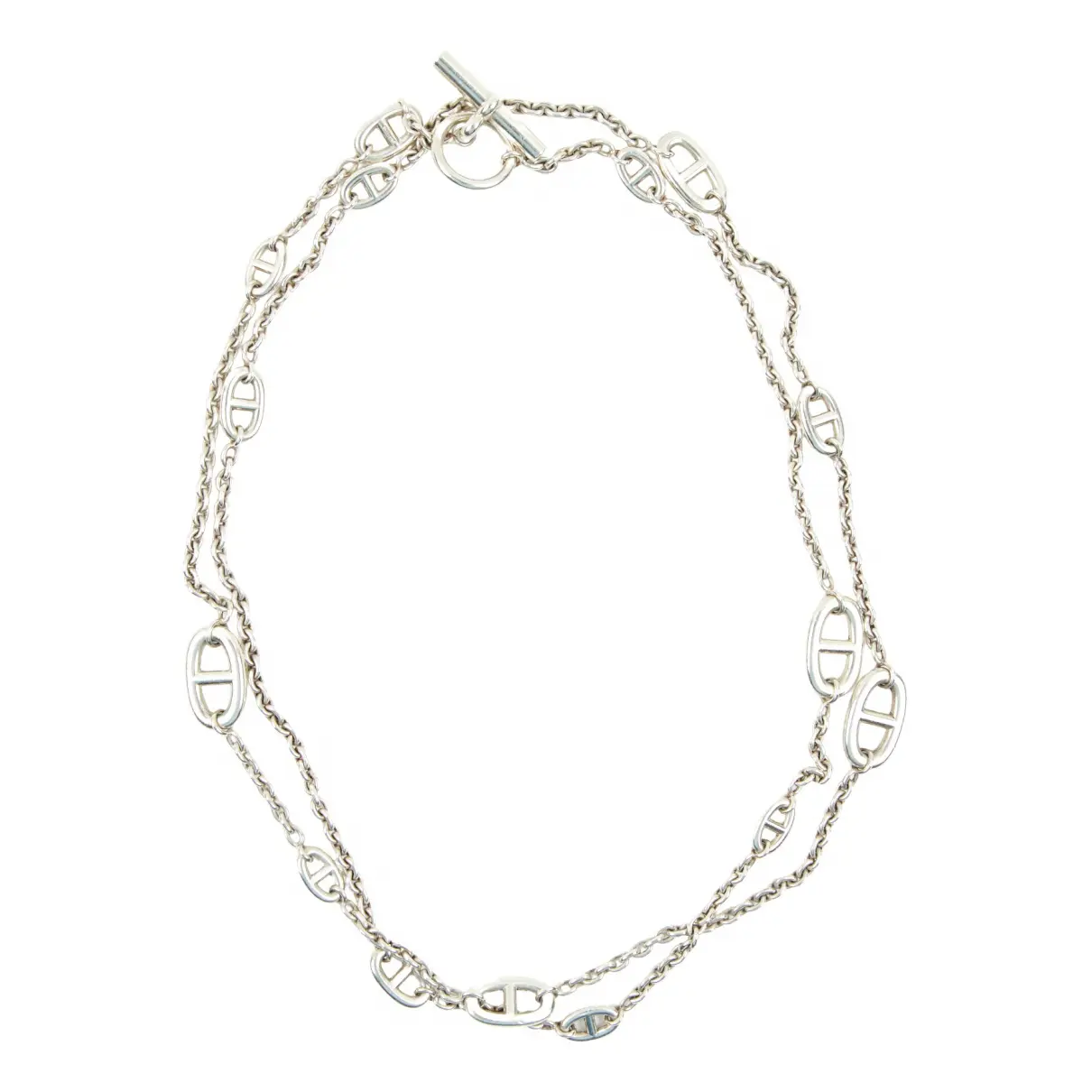 Chaîne d'Ancre silver long necklace Hermès