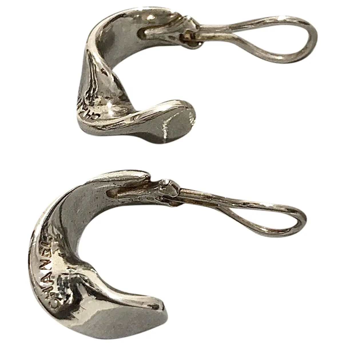 CHANEL silver earrings
