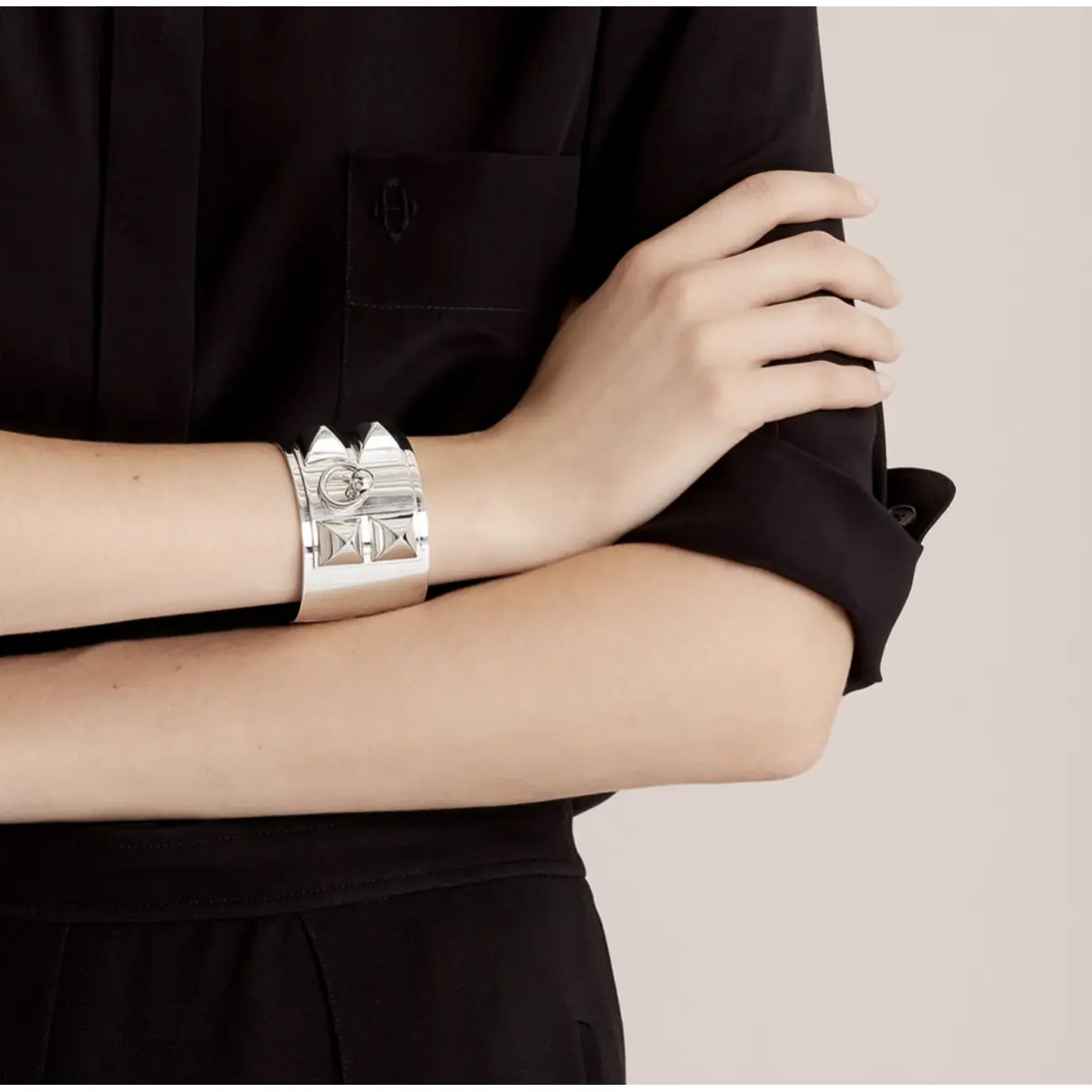 Collier de chien silver bracelet Hermès