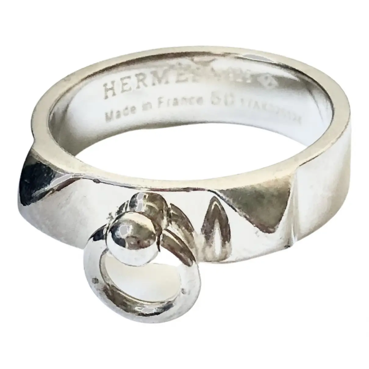 Collier de chien  silver ring Hermès