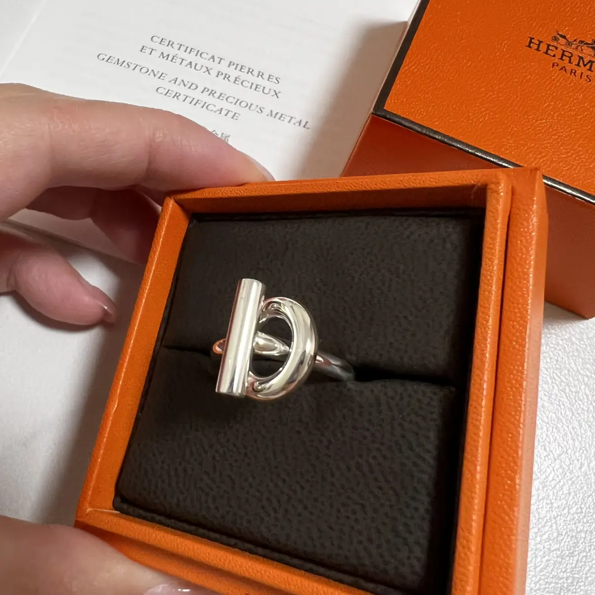 Croisette silver ring Hermès