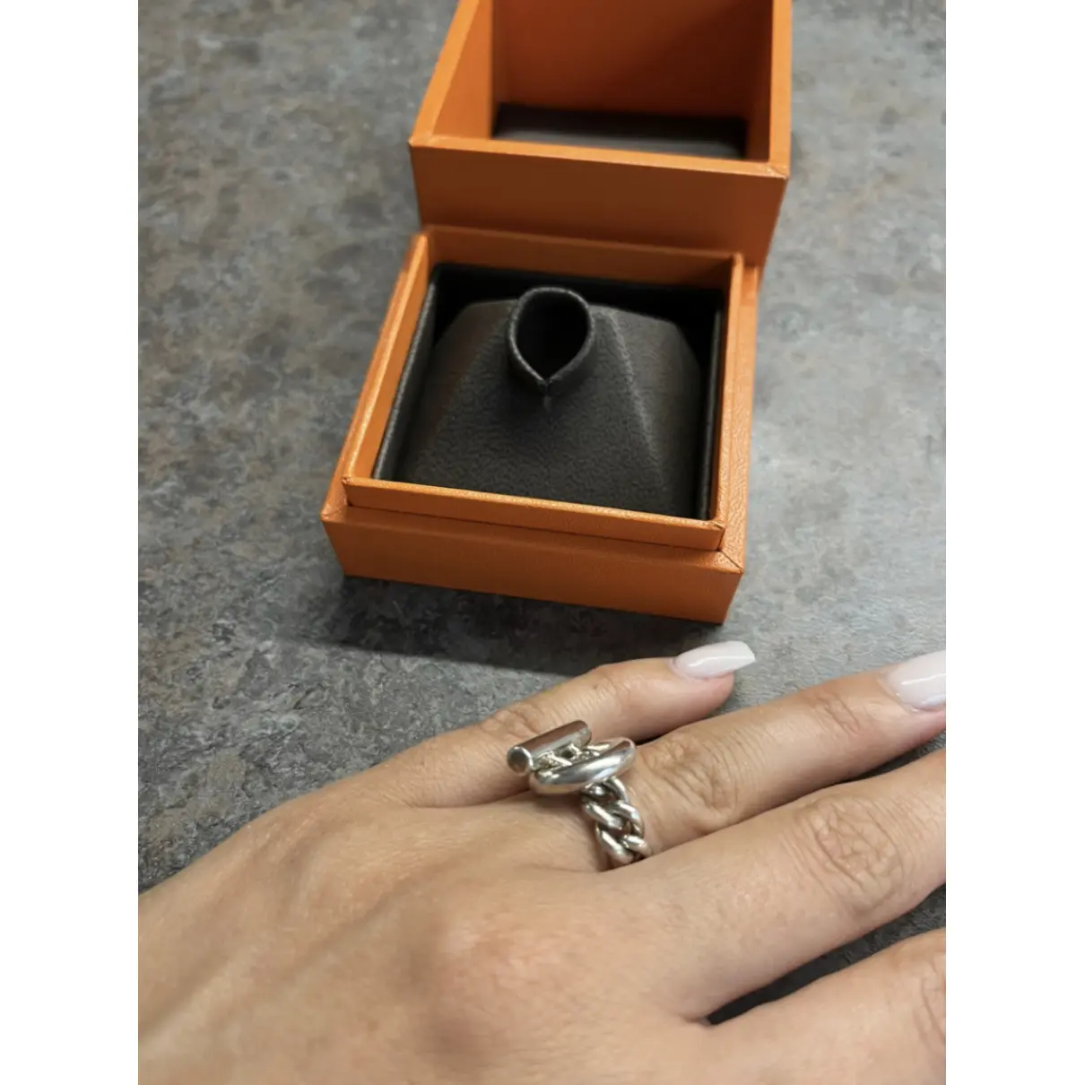 Croisette silver ring Hermès