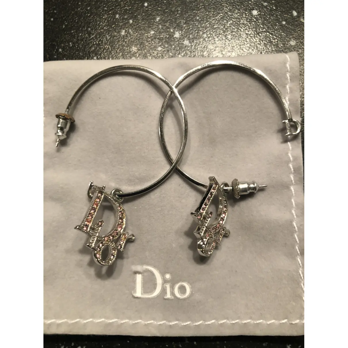 Dior Oblique silver earrings Dior - Vintage