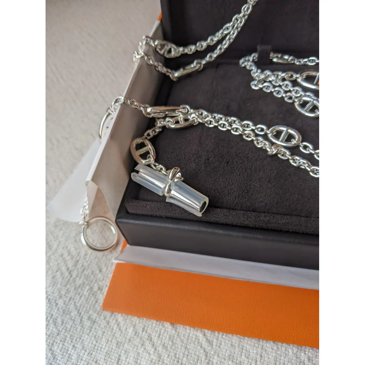 Farandole silver long necklace Hermès