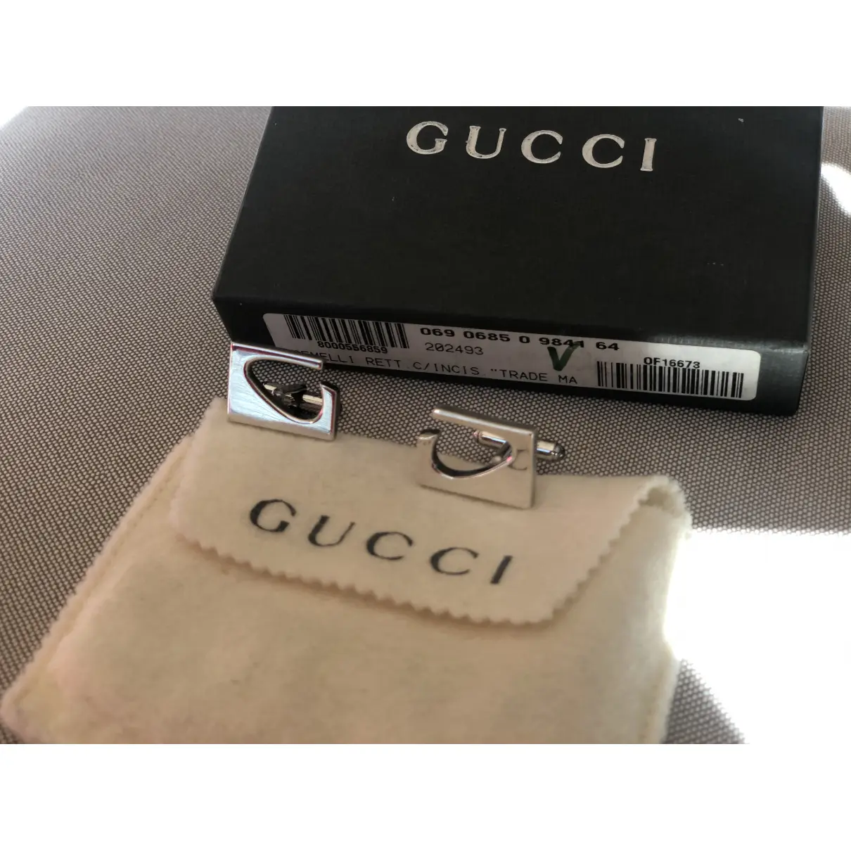 Silver cufflinks Gucci - Vintage