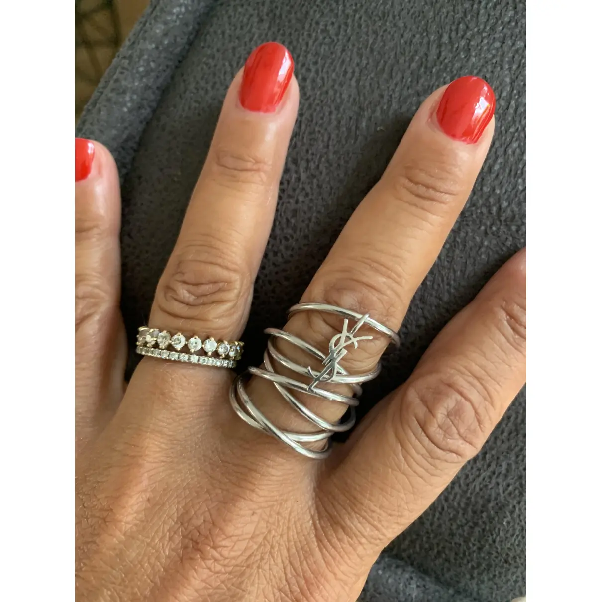 Silver ring Saint Laurent