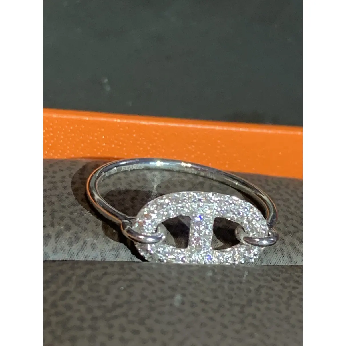 Chaîne d'Ancre white gold ring Hermès