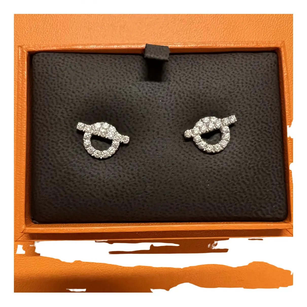 Buy Hermès Finesse white gold earrings online