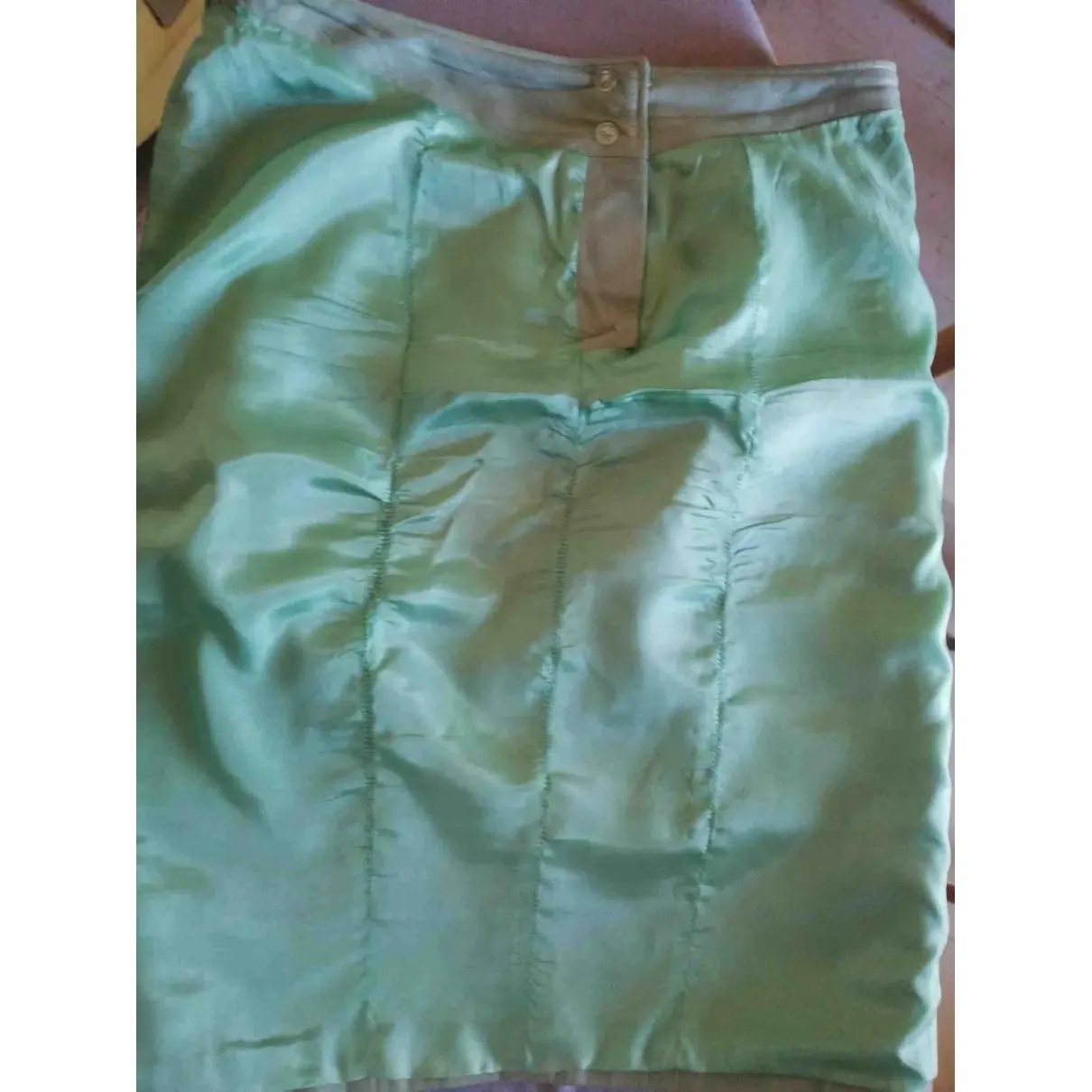 Leather mid-length skirt Versace