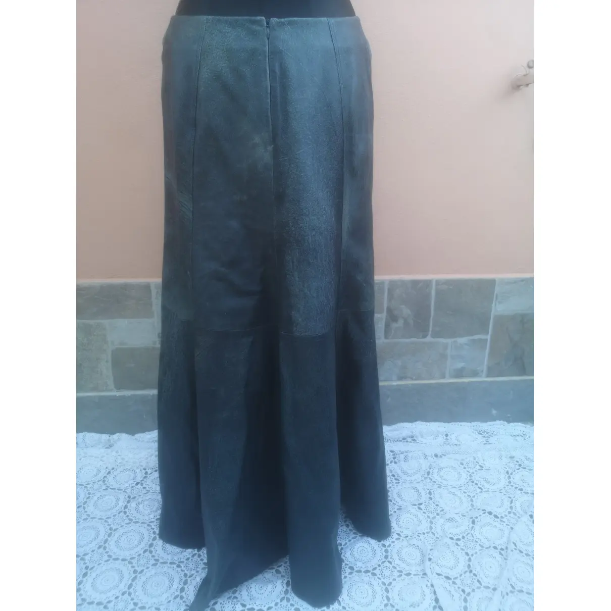 Buy Versace Leather maxi skirt online - Vintage