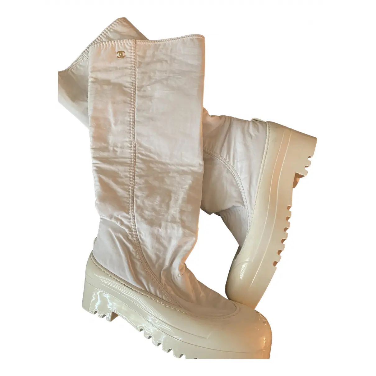 Cloth snow boots Chanel