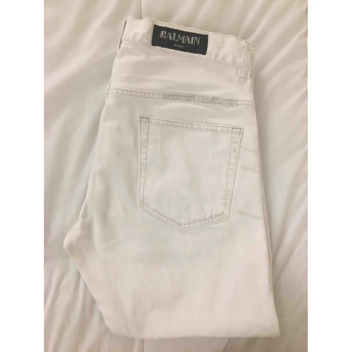 White Cotton Jeans Balmain