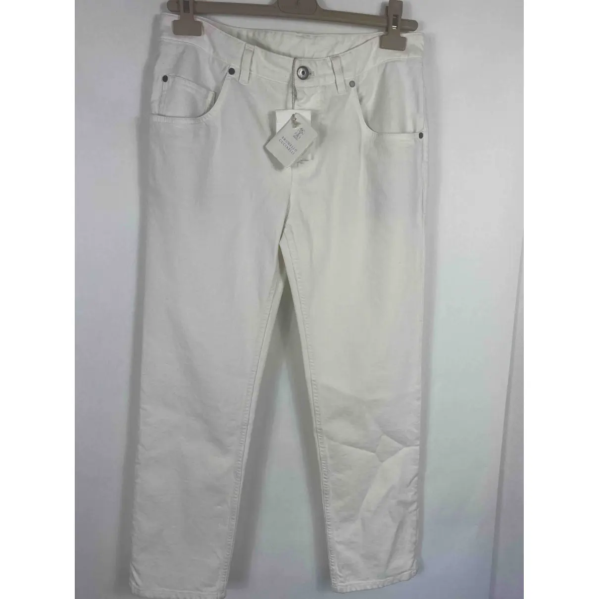 Buy Brunello Cucinelli White Cotton Jeans online