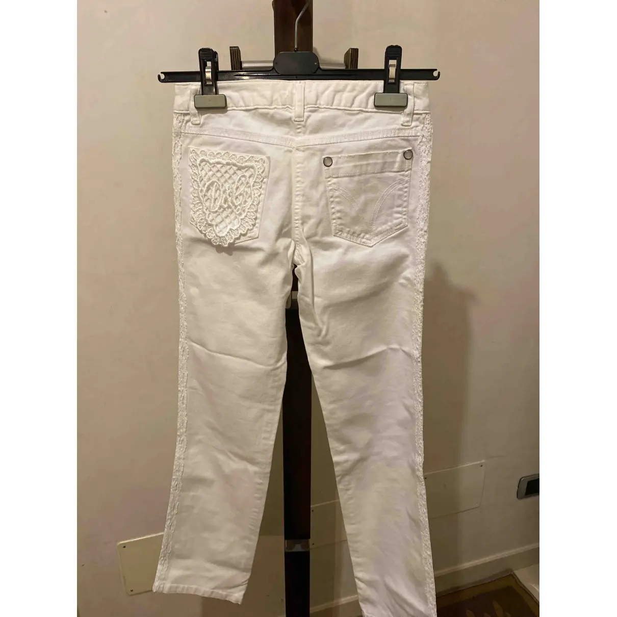 Buy D&G White Cotton Trousers online