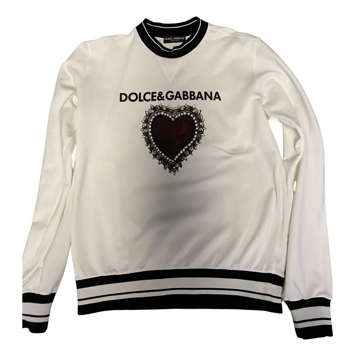 White Cotton Knitwear & Sweatshirt Dolce & Gabbana