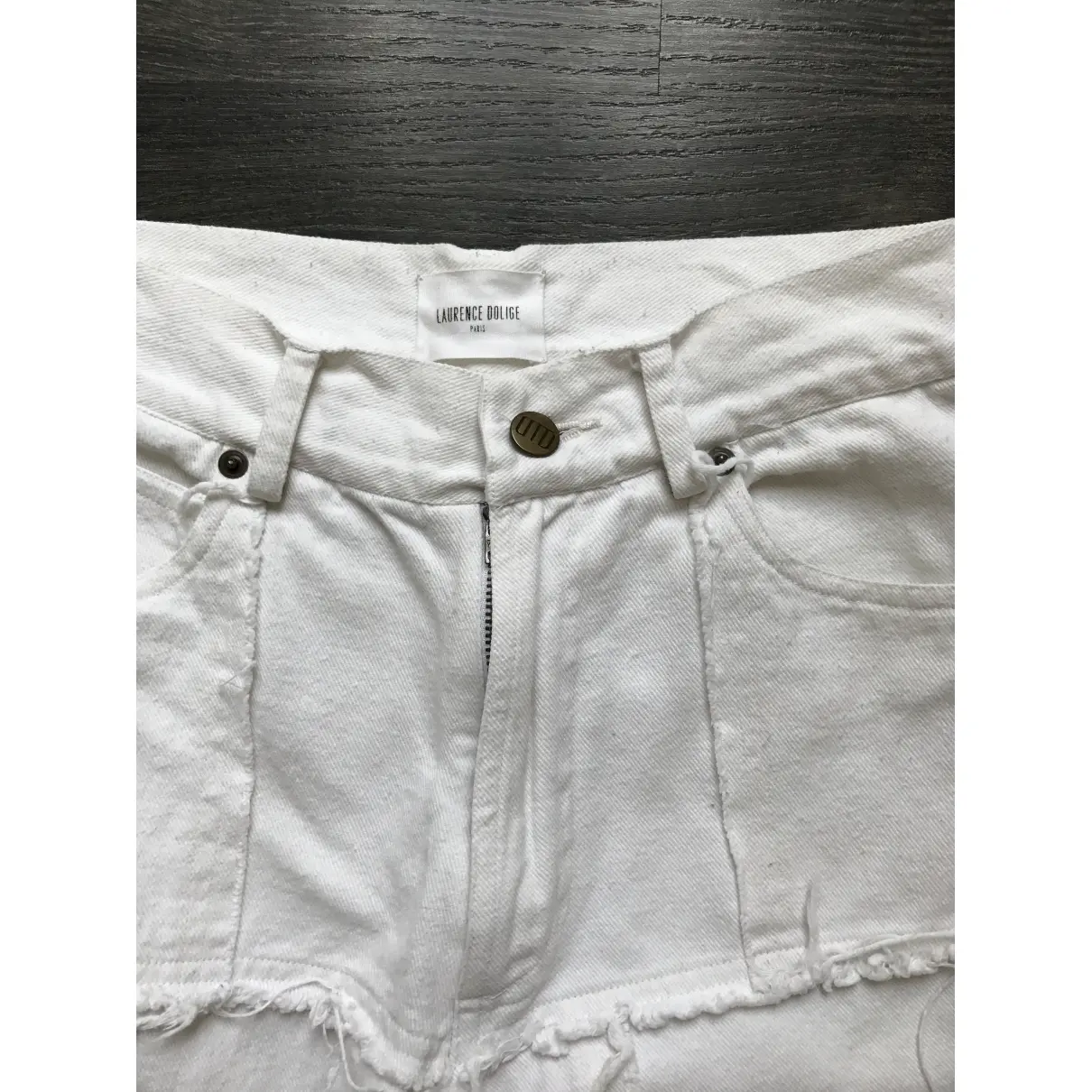 Buy Laurence Dolige White Cotton Jeans online