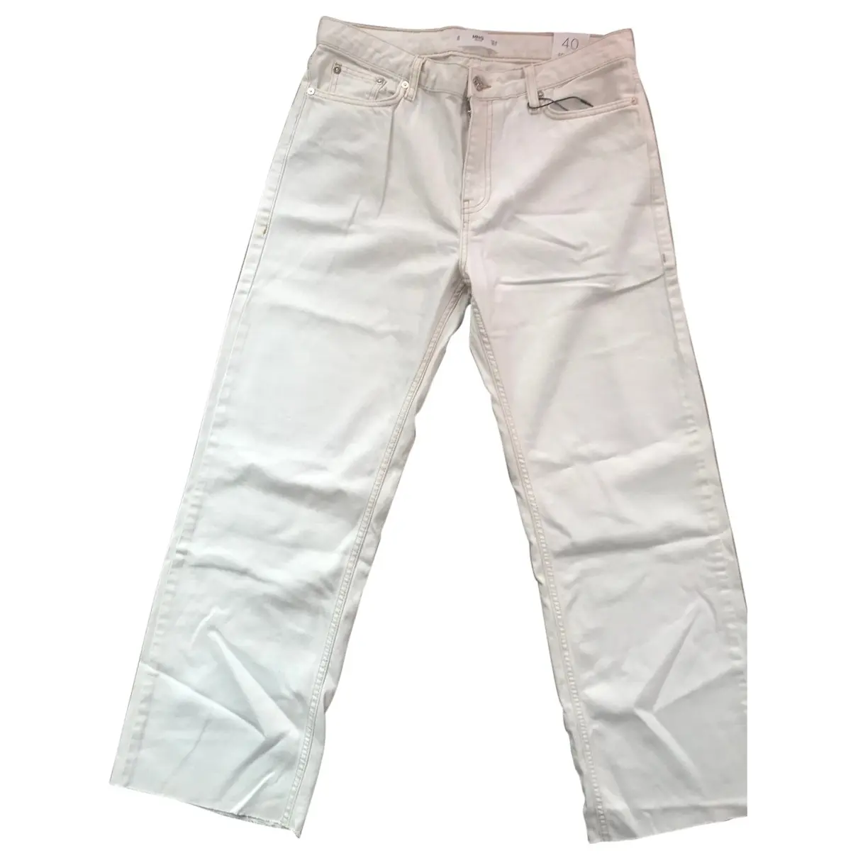 White Cotton Jeans Mango