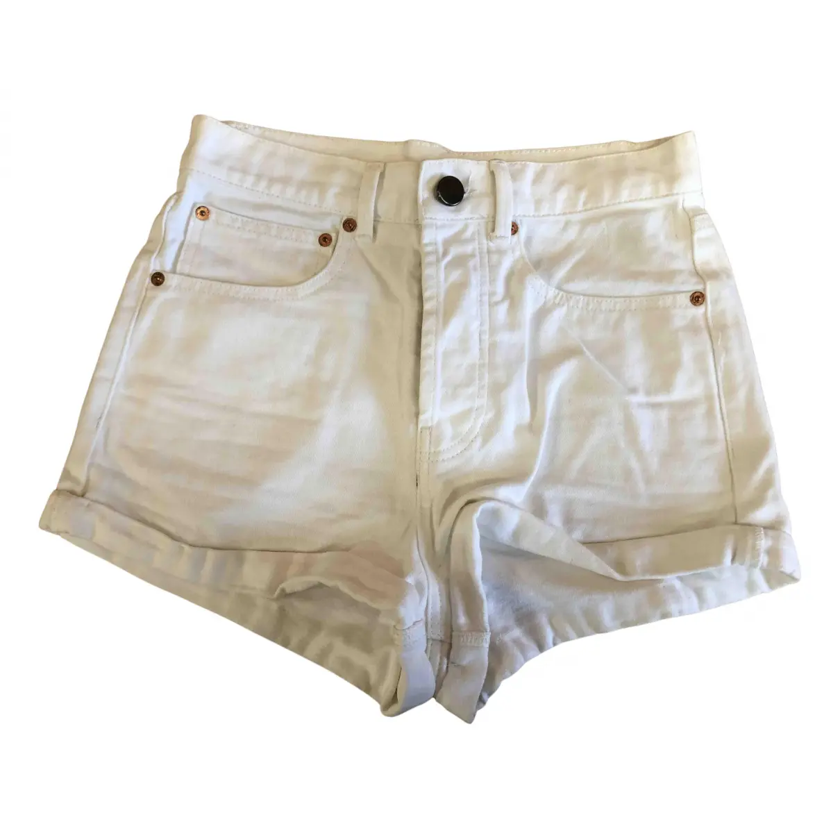 White Cotton Shorts Raey