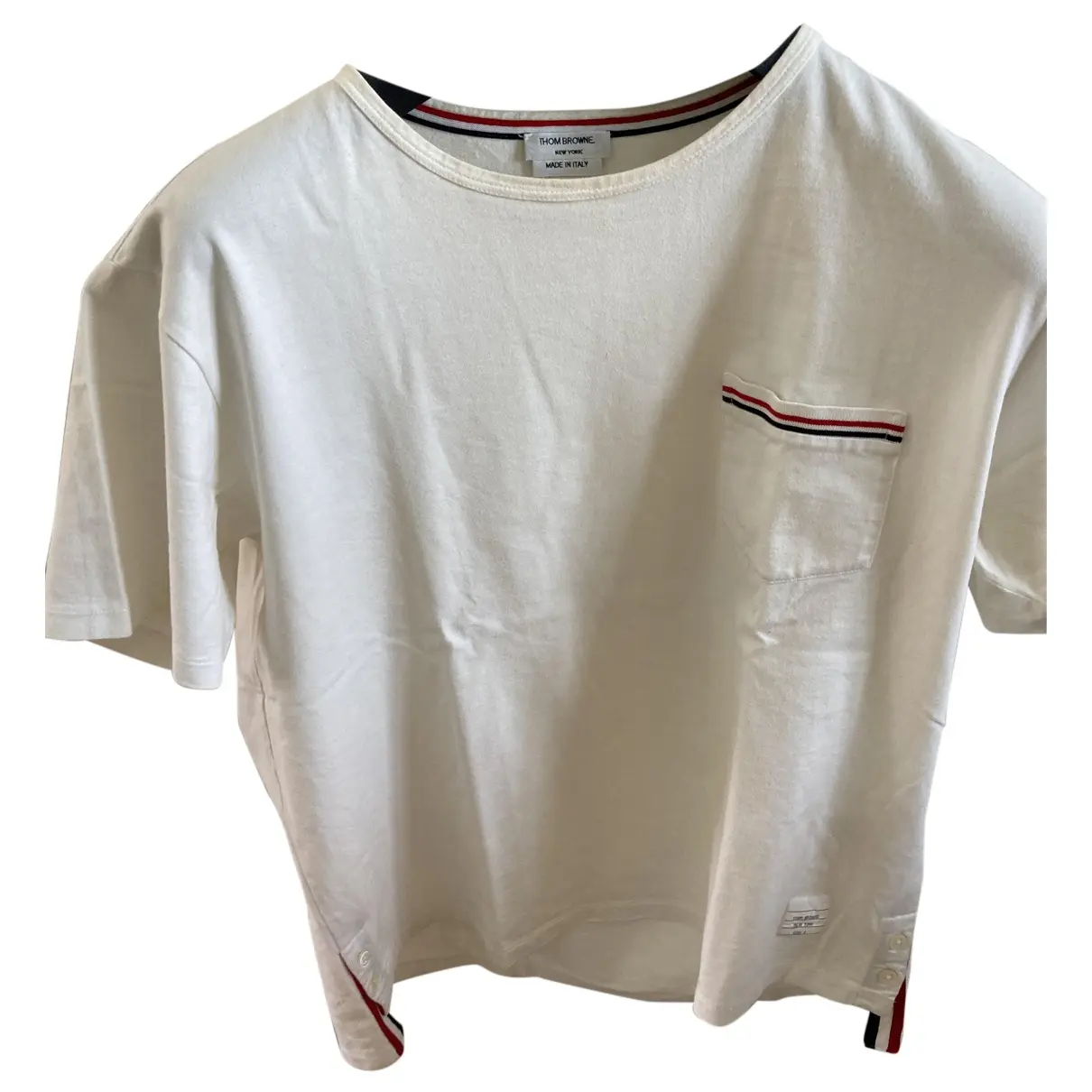 White Cotton T-shirt Thom Browne
