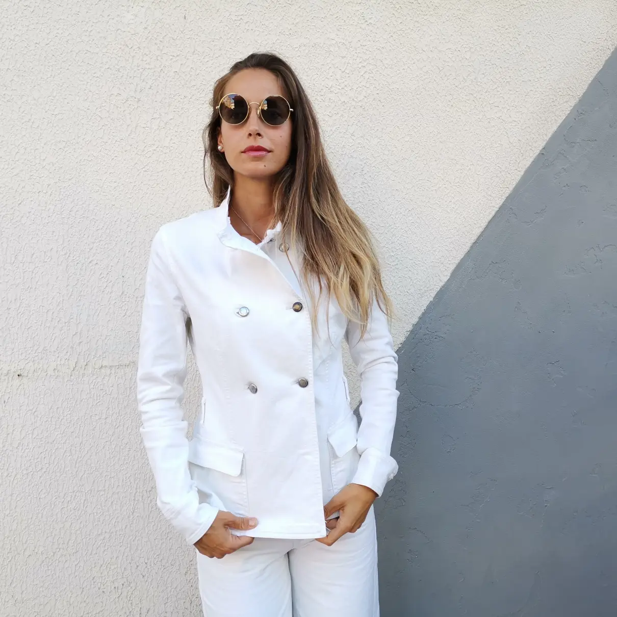 White Cotton Jacket Yves Saint Laurent - Vintage