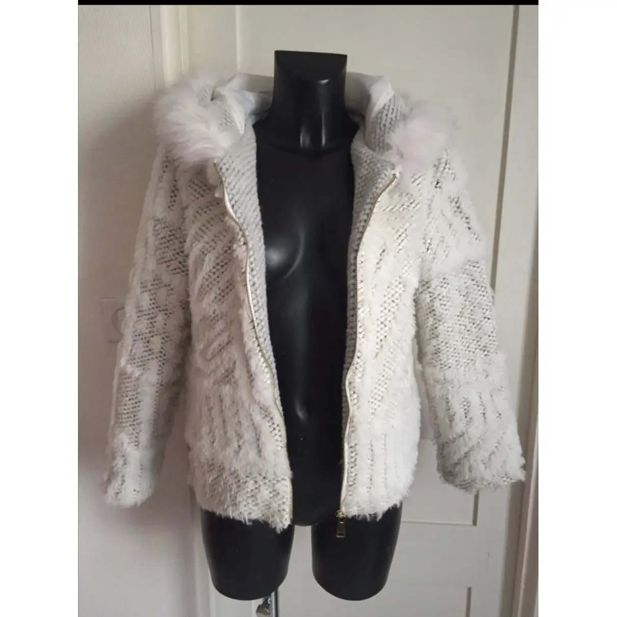 C.B. Made In Italy Faux fur biker jacket for sale