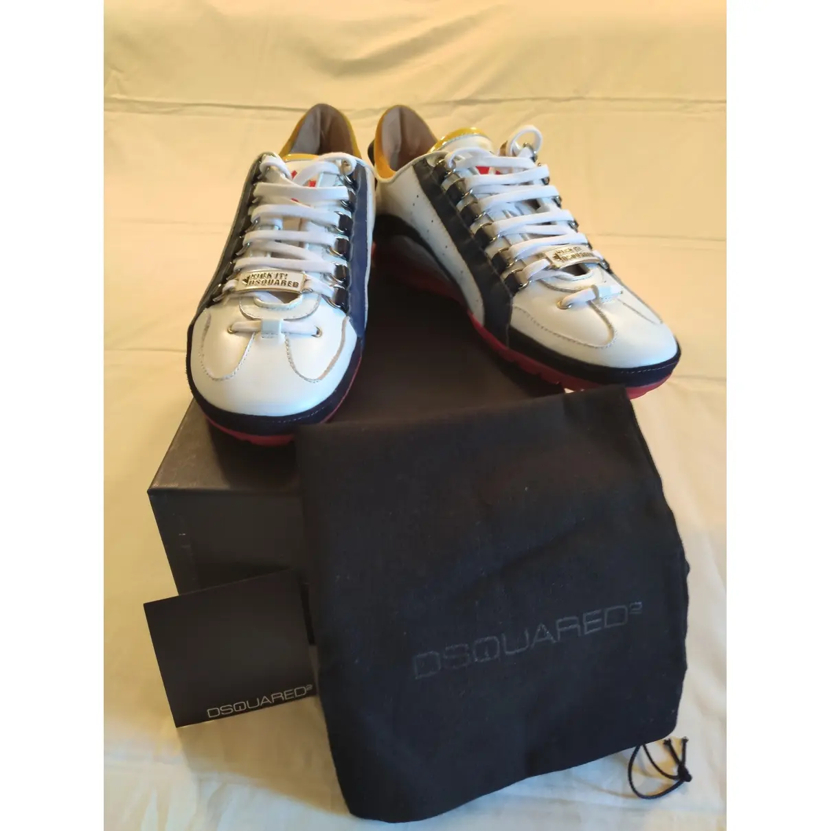 Buy Dsquared2 551 leather low trainers online