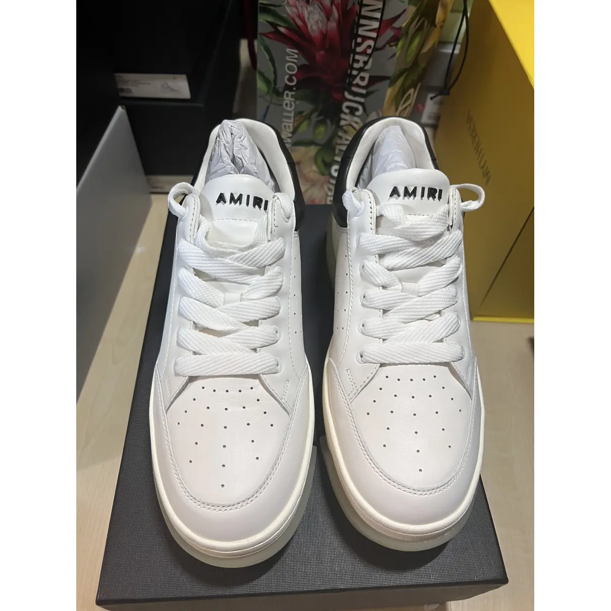 Leather low trainers Amiri