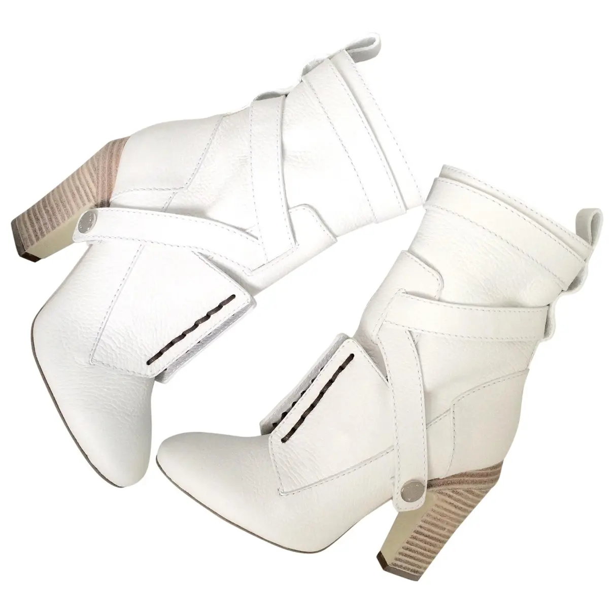 White Leather Ankle boots Fendi