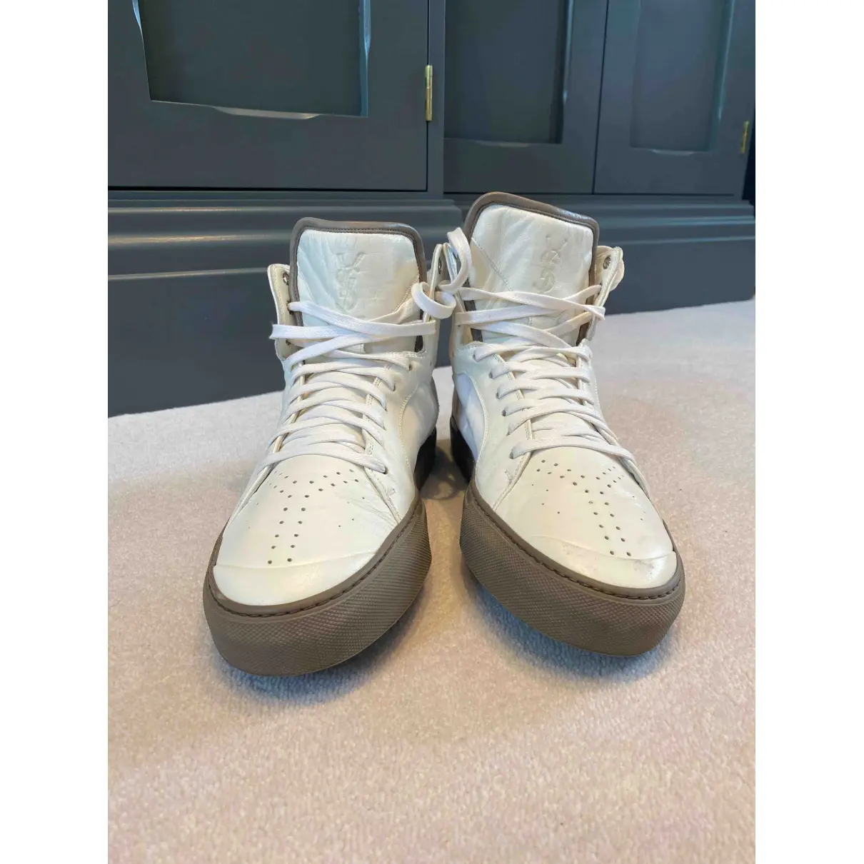 Buy Saint Laurent Bedford leather high trainers online