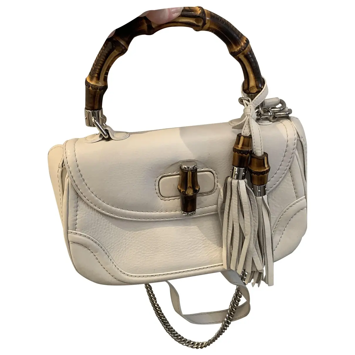 Convertible Pompon Bamboo Top Handle leather handbag Gucci - Vintage