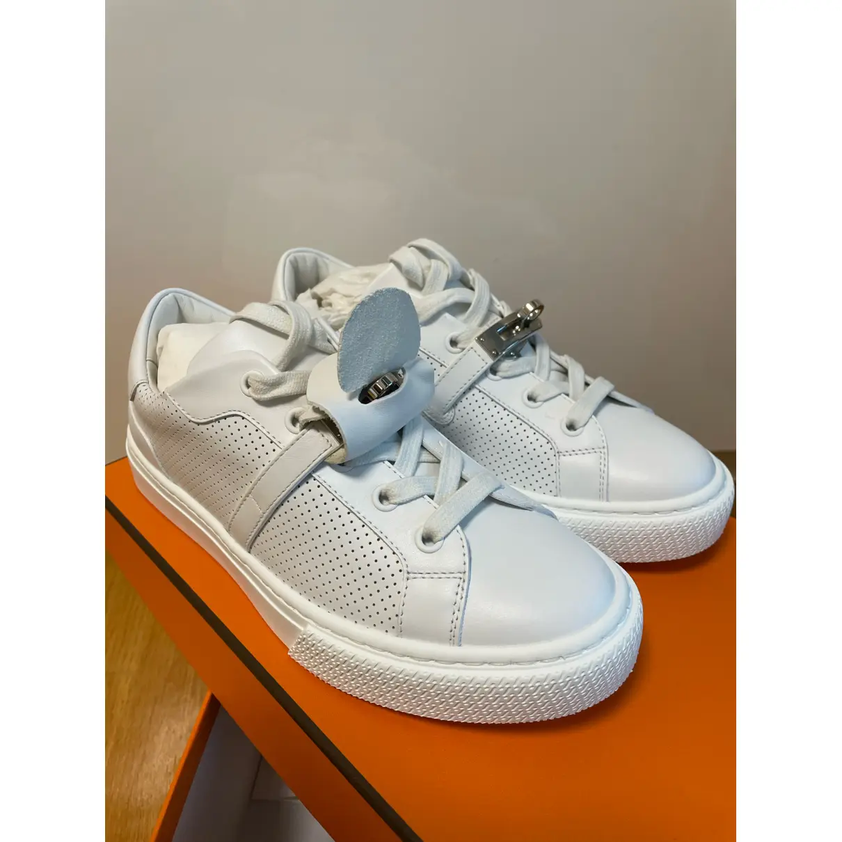 Buy Hermès Day leather trainers online