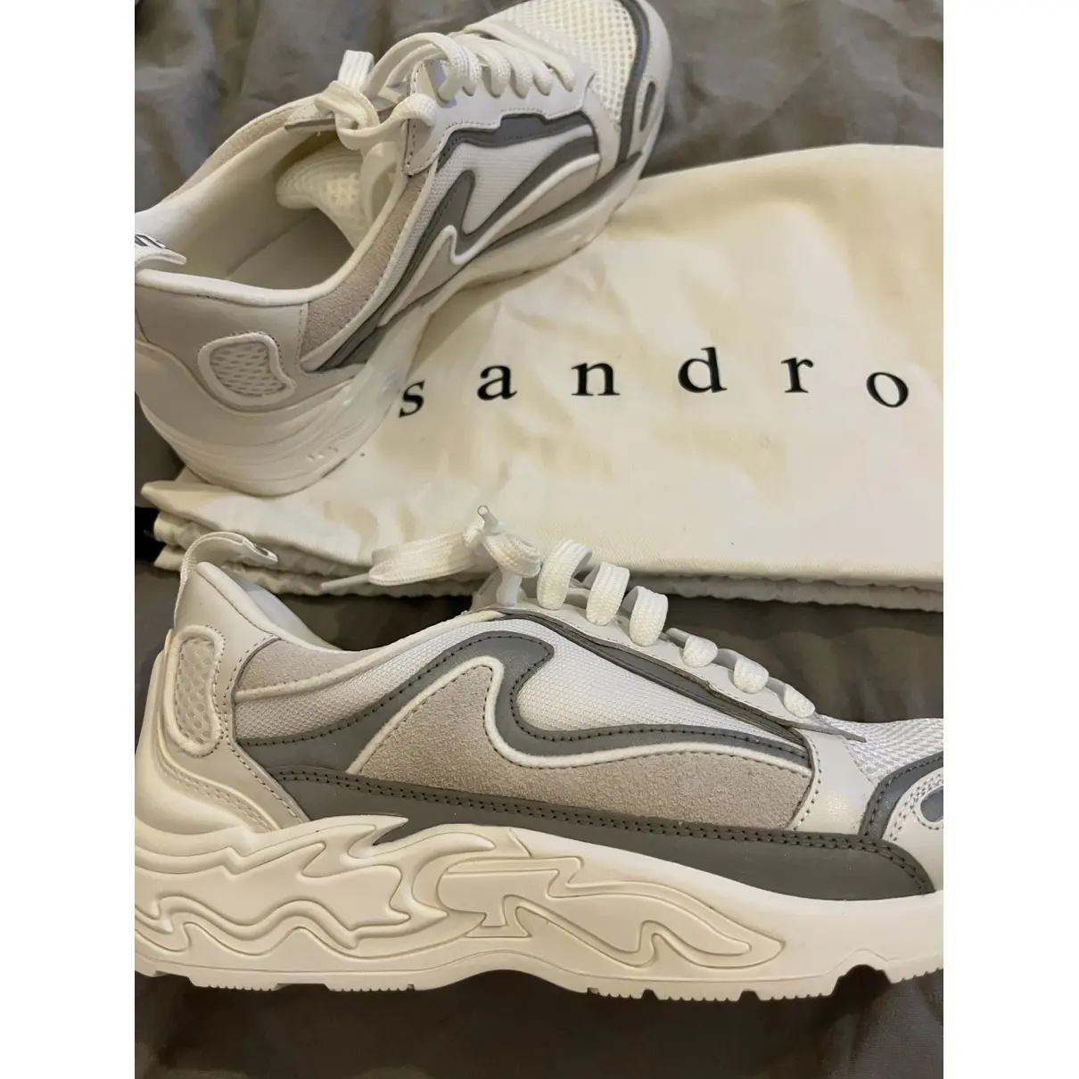 Buy Sandro Flame leather trainers online