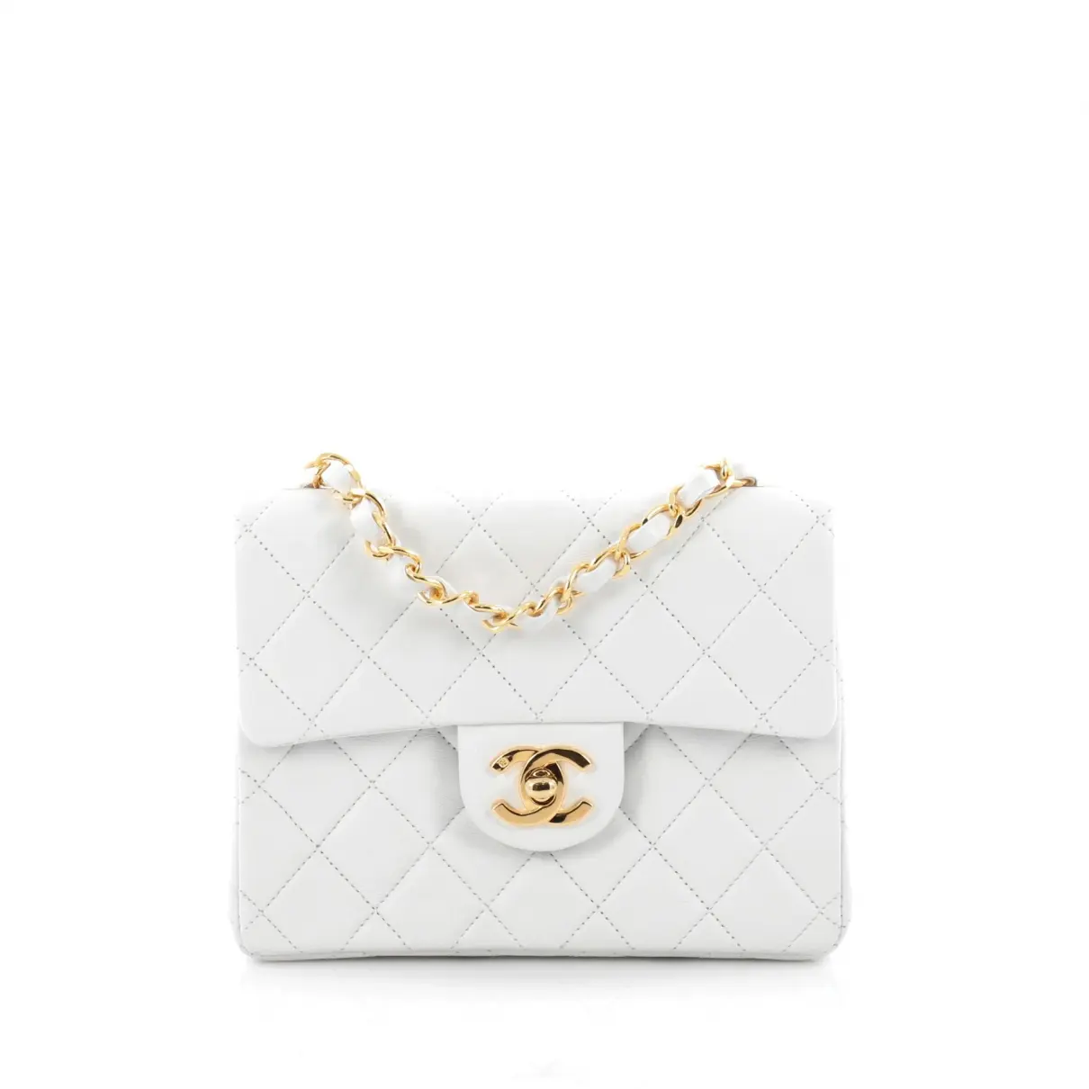 White Leather Handbag Chanel - Vintage