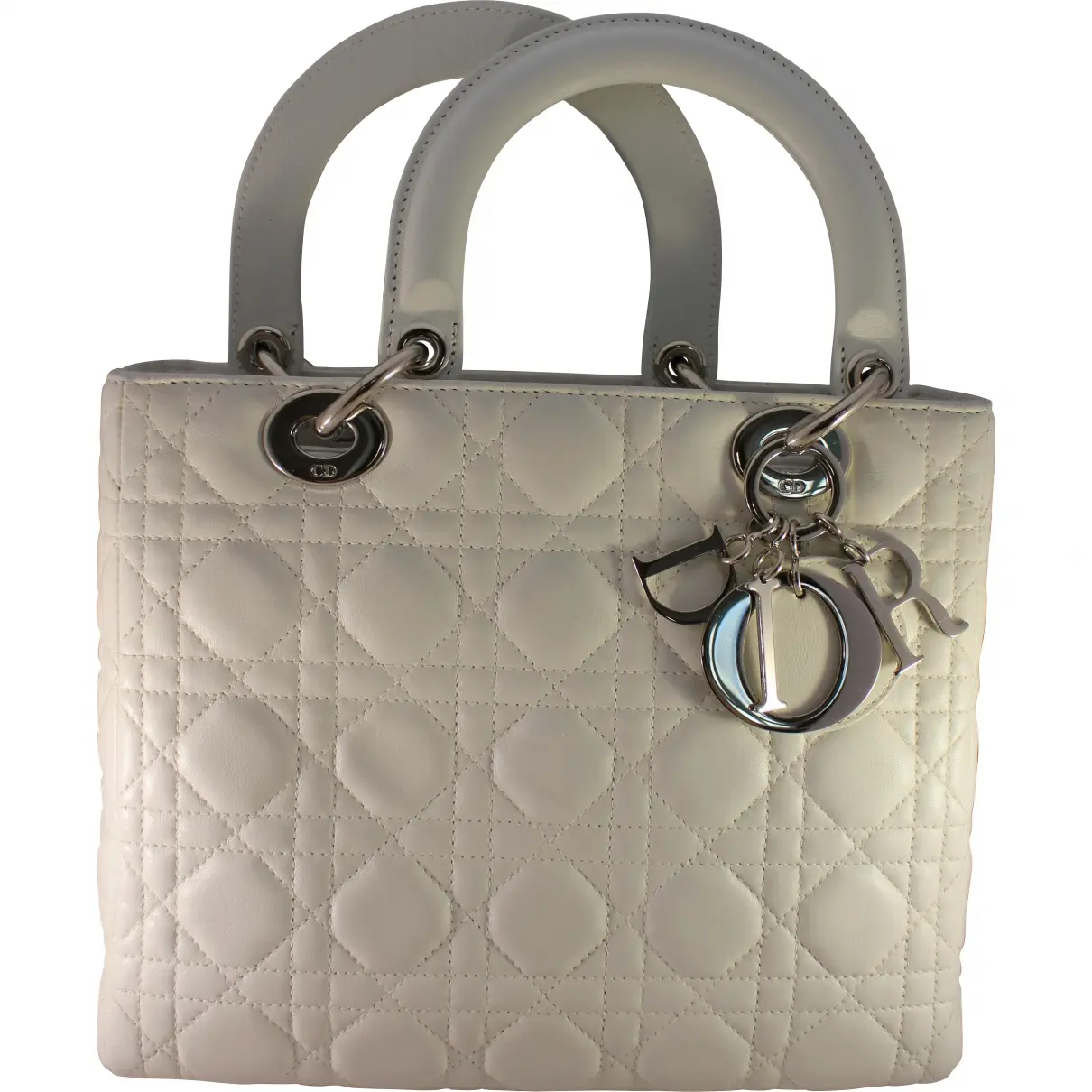 White Leather Handbag Christian Dior