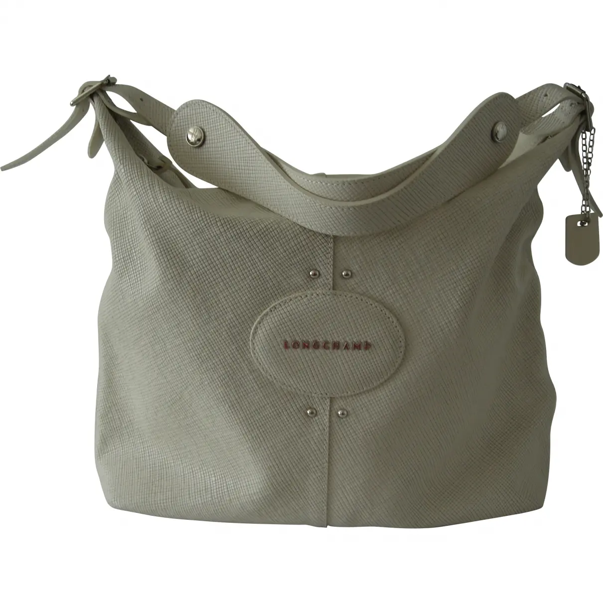 White Leather Handbag Longchamp