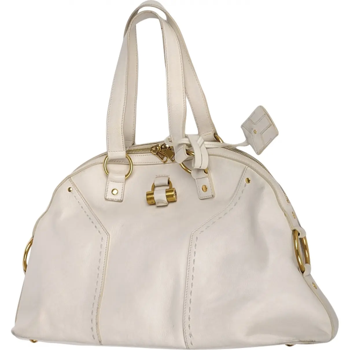 White Leather Handbag Muse Yves Saint Laurent