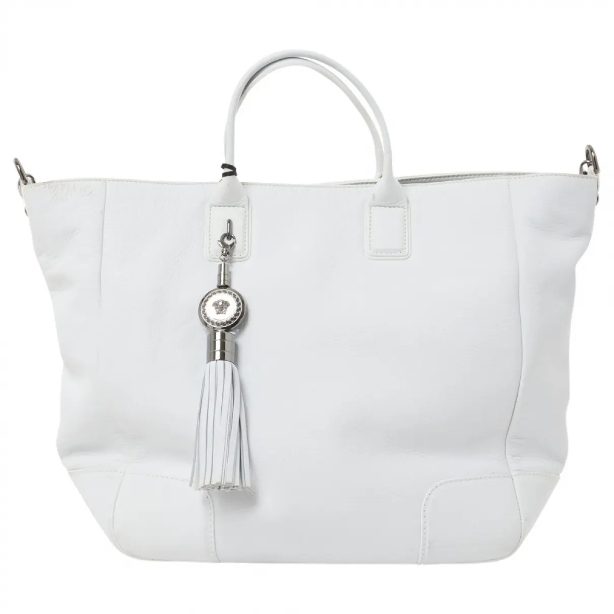 White Leather Handbag Versace