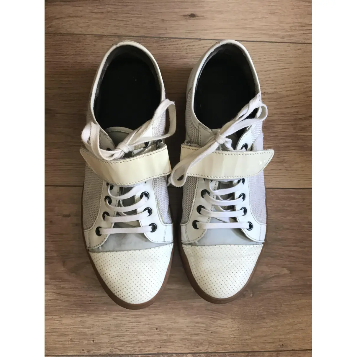 Leather low trainers Lanvin