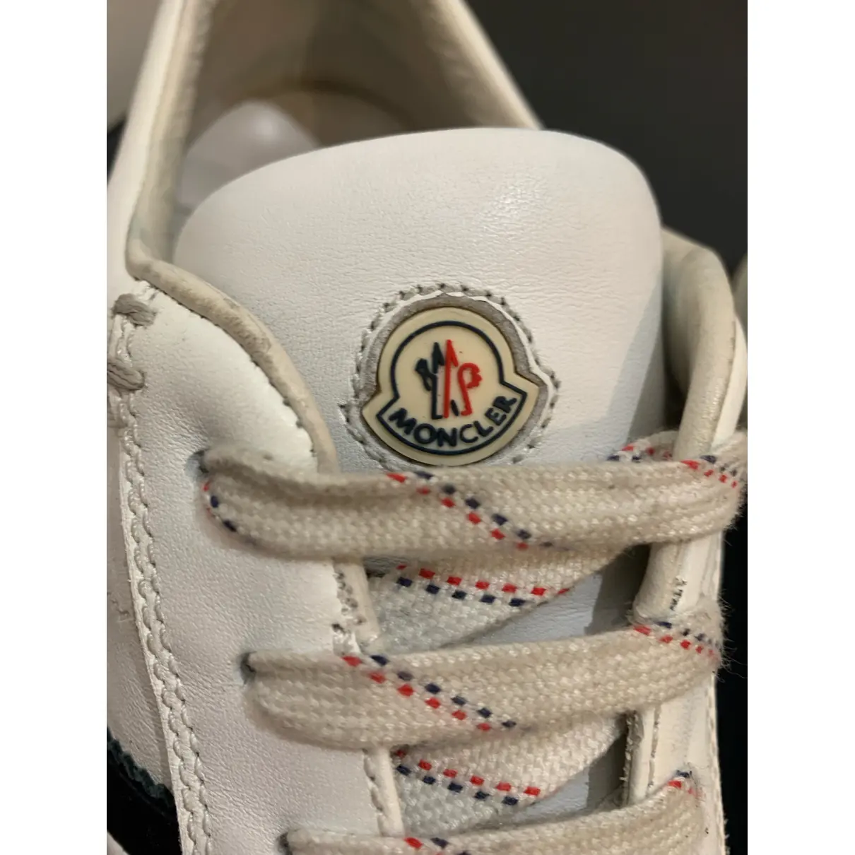 Leather low trainers Moncler