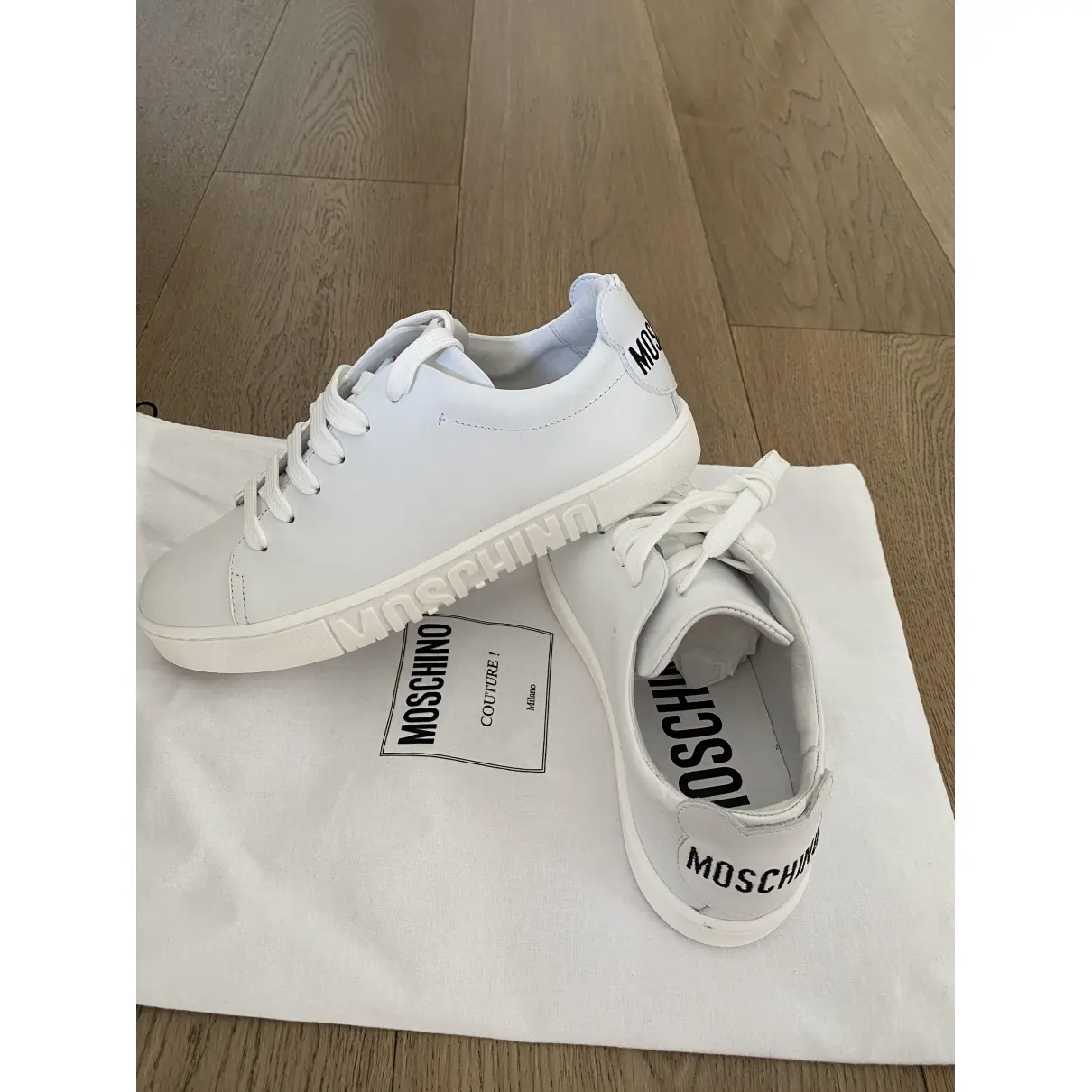 Buy Moschino Leather trainers online