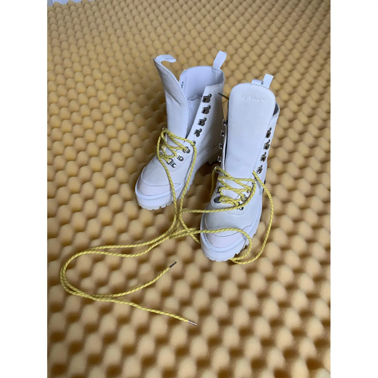 Buy Off-White Leather lace up boots online