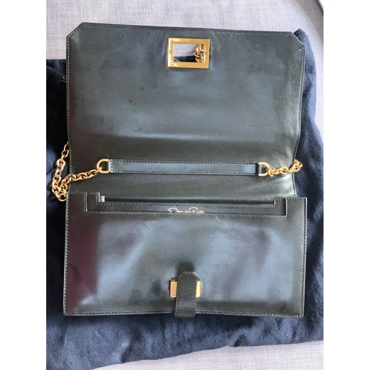 Leather handbag Oscar De La Renta - Vintage