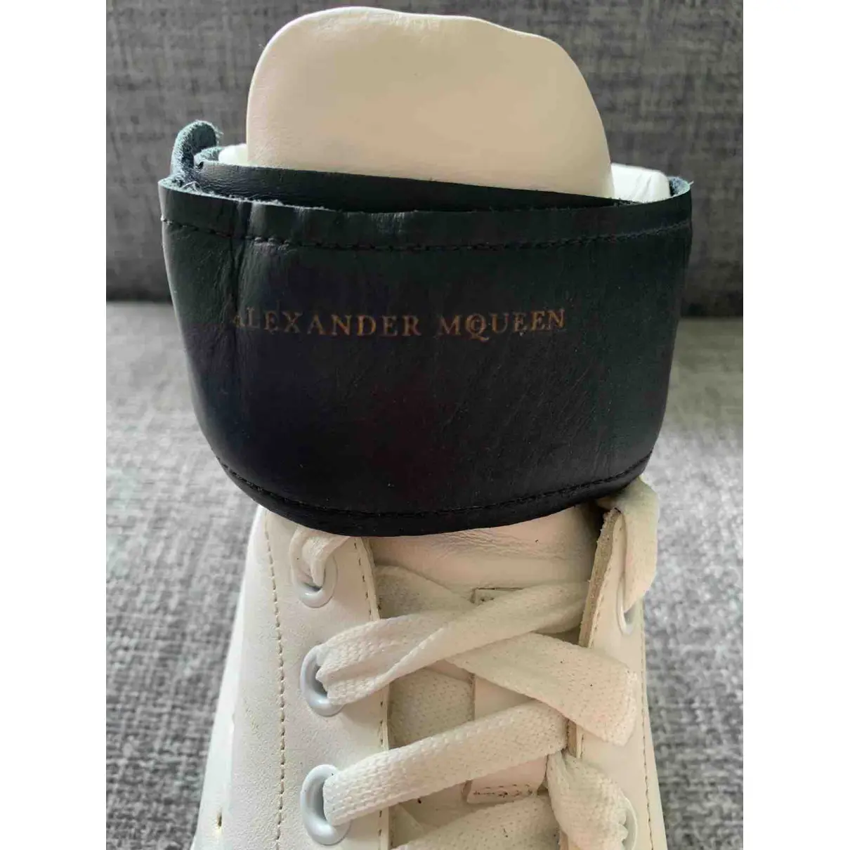 Oversize leather high trainers Alexander McQueen